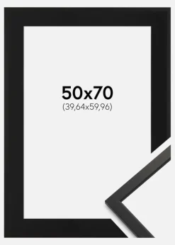 Ramme Edsbyn Sort 50x70 cm - Passepartout Sort 16x24 inches