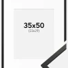 Ramme Edsbyn Sort 35x50 cm - Passepartout Hvid 24x30 cm