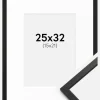 Ramme Edsbyn Sort 25x32 cm - Passepartout Hvid 16x22 cm