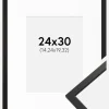Ramme Edsbyn Sort 24x30 cm - Passepartout Hvid 6x8 inches