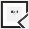 Ramme Edsbyn Sort 15x15 cm - Passepartout Hvid 10x10 cm