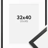 Ramme Edsbyn Sort 32x40 cm - Passepartout Hvid 23x31 cm
