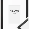 Ramme Edsbyn Sort 14x20 cm - Passepartout Hvid 8x12 cm