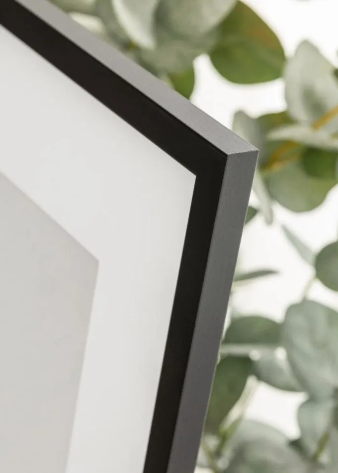 Ramme Edsbyn Sort 14x20 cm - Passepartout Hvid 8x12 cm