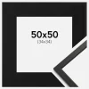 Ramme Edsbyn Sort 50x50 cm - Passepartout Sort 35x35 cm