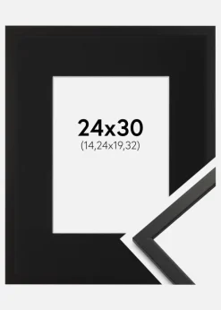 Ramme Edsbyn Sort 24x30 cm - Passepartout Sort 6x8 inches