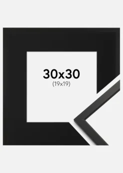 Ramme Edsbyn Sort 30x30 cm - Passepartout Sort 20x20 cm