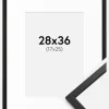 Ramme Edsbyn Sort 28x36 cm - Passepartout Hvid 18x26 cm