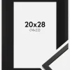 Ramme Edsbyn Sort 20x28 cm - Passepartout Sort 15x23 cm