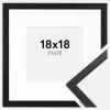 Ramme Edsbyn Sort 18x18 cm - Passepartout Hvid 12x12 cm
