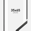 Ramme Edsbyn Sort 35x65 cm - Passepartout Hvid 25x55 cm