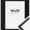 Ramme Edsbyn Sort 40x50 cm - Passepartout Sort 29,7x42 cm