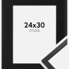 Ramme Edsbyn Sort 24x30 cm - Passepartout Sort 18x24 cm