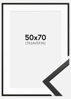 Ramme Edsbyn Sort 50x70 cm - Passepartout Hvid 16x24 inches