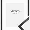 Ramme Edsbyn Sort 20x25 cm - Passepartout Hvid 15x20 cm