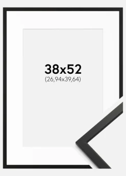 Ramme Edsbyn Sort 38x52 cm - Passepartout Hvid 11x16 inches