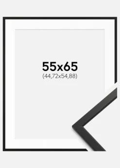 Ramme Edsbyn Sort 55x65 cm - Passepartout Hvid 18x22 inches