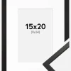 Ramme Edsbyn Sort 15x20 cm - Passepartout Hvid 10x15 cm