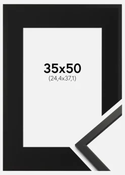 Ramme Edsbyn Sort 35x50 cm - Passepartout Sort 10x15 inches