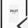 Ramme Edsbyn Sort 20x27 cm - Passepartout Hvid 9x16 cm
