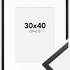 Ramme Edsbyn Sort 30x40 cm - Passepartout Hvid 20x28 cm
