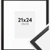 Ramme Edsbyn Sort 21x24 cm - Passepartout Hvid 11x14 cm