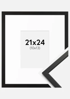 Ramme Edsbyn Sort 21x24 cm - Passepartout Hvid 11x14 cm