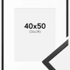 Ramme Edsbyn Sort 40x50 cm - Passepartout Hvid 27x35 cm