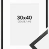 Ramme Edsbyn Sort 30x40 cm - Passepartout Hvid 21x29,7 cm