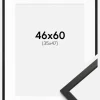 Ramme Edsbyn Sort 46x60 cm - Passepartout Hvid 36x48 cm