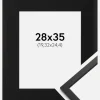 Ramme Edsbyn Sort 28x35 cm - Passepartout Sort 8x10 inches