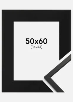 Ramme Edsbyn Sort 50x60 cm - Passepartout Sort 35x45 cm