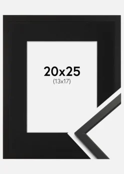 Ramme Edsbyn Sort 20x25 cm - Passepartout Sort 14x18 cm