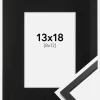 Ramme Edsbyn Sort 13x18 cm - Passepartout Sort 9x13 cm