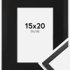 Ramme Edsbyn Sort 15x20 cm - Passepartout Sort 10x15 cm