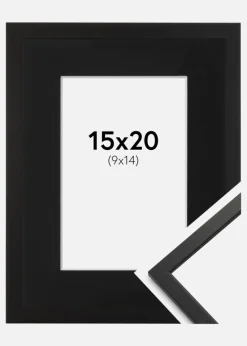 Ramme Edsbyn Sort 15x20 cm - Passepartout Sort 10x15 cm