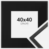 Ramme Edsbyn Sort 40x40 cm - Passepartout Sort 25x25 cm
