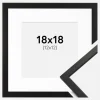 Ramme Edsbyn Sort 18x18 cm - Passepartout Hvid 13x13 cm
