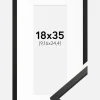 Ramme Edsbyn Sort 18x35 cm - Passepartout Hvid 4x10 inches