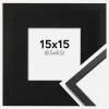 Ramme Edsbyn Sort 15x15 cm - Passepartout Sort 9x9 cm