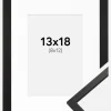 Ramme Edsbyn Sort 13x18 cm - Passepartout Hvid 9x13 cm