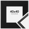 Ramme Edsbyn Sort 40x40 cm - Passepartout Sort 10x10 inches