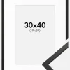 Ramme Edsbyn Sort 30x40 cm - Passepartout Hvid 20x30 cm