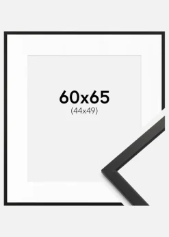 Ramme Edsbyn Sort 60x65 cm - Passepartout Hvid 45x50 cm