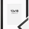 Ramme Edsbyn Sort 13x18 cm - Passepartout Hvid 3,5x5 inches
