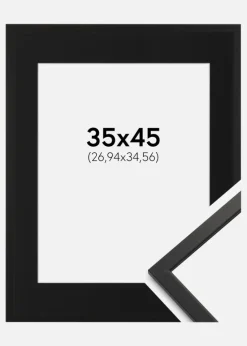 Ramme Edsbyn Sort 35x45 cm - Passepartout Sort 11x14 inches