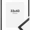 Ramme Edsbyn Sort 33x43 cm - Passepartout Hvid 23x32 cm