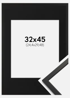 Ramme Edsbyn Sort 32x45 cm - Passepartout Sort 10x12 inches