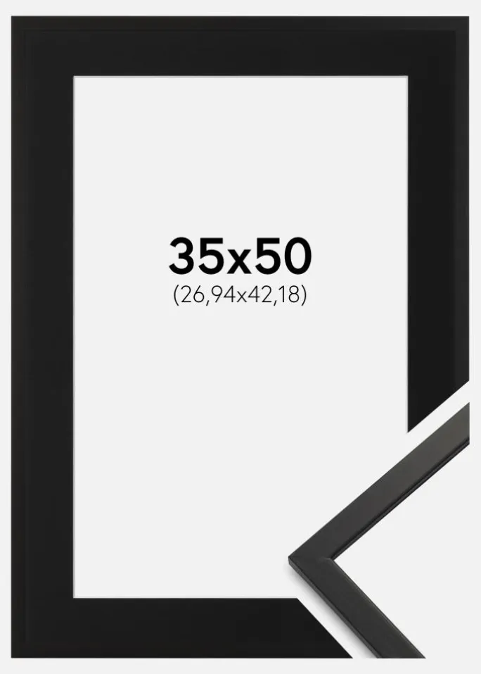 Ramme Edsbyn Sort 35x50 cm - Passepartout Sort 11x17 inches
