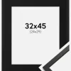 Ramme Edsbyn Sort 32x45 cm - Passepartout Sort 25x30 cm